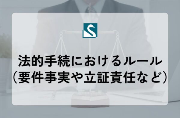 法的手続におけるルール（要件事実や立証責任など）